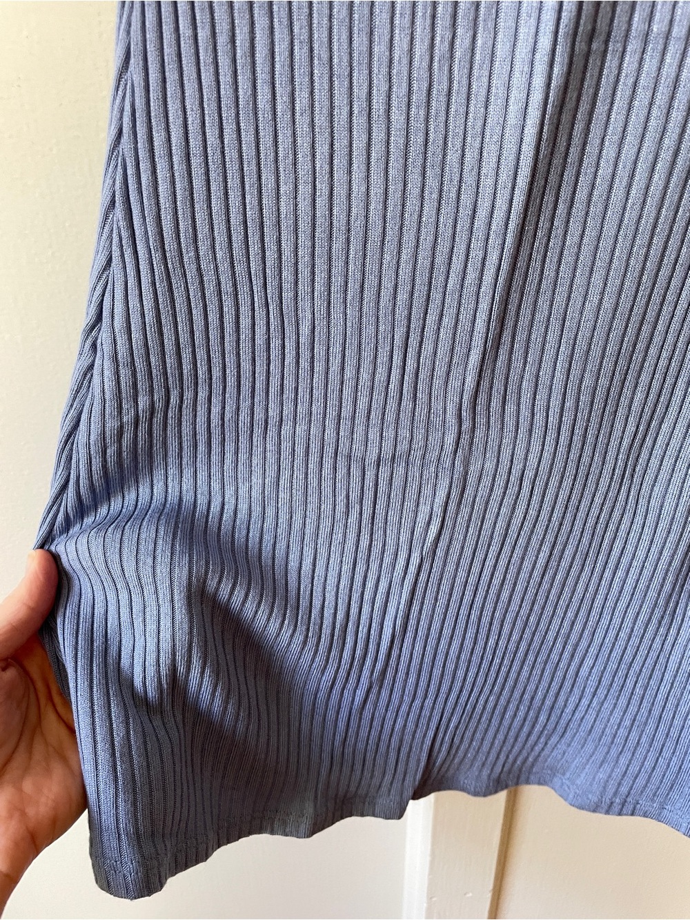 Periwinkle Blue Reformation ribbed minidress - Picture 4 of 9